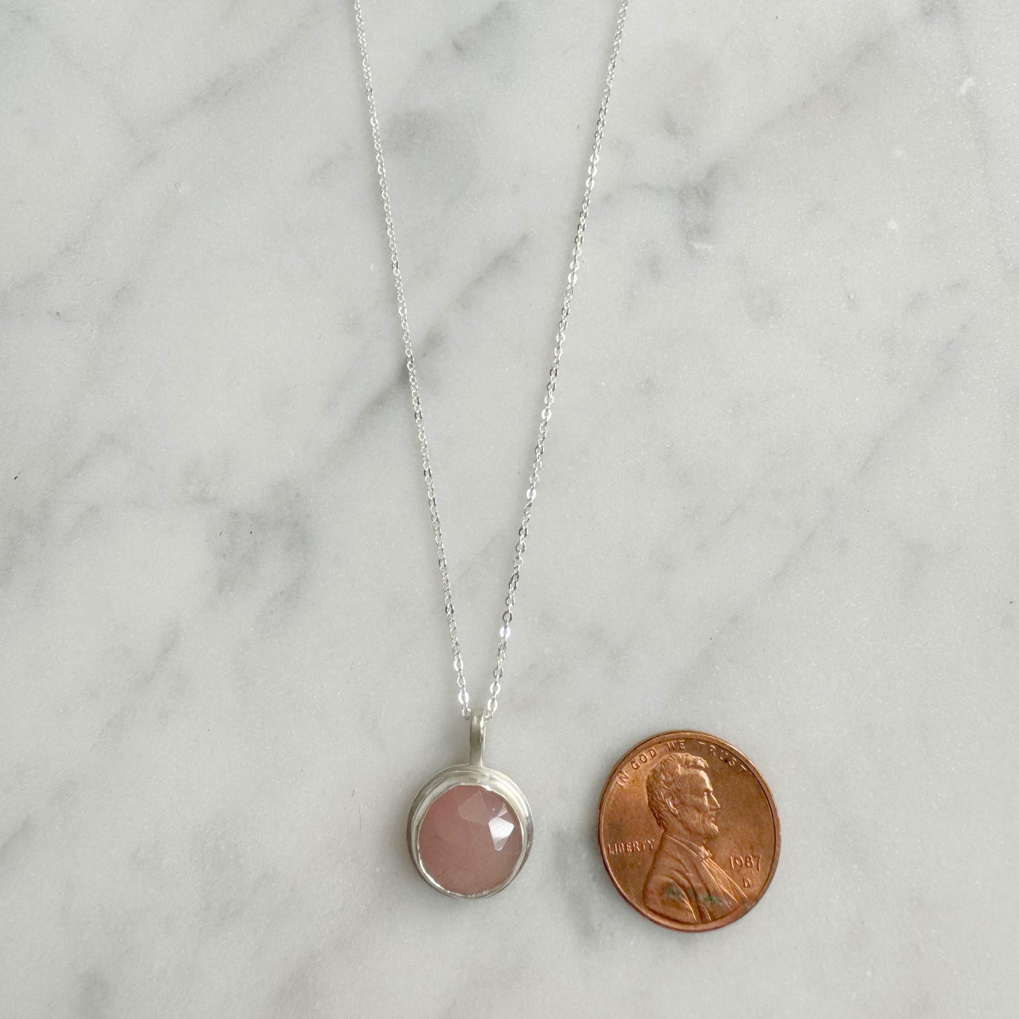 Guava Quartz necklace with penny 2