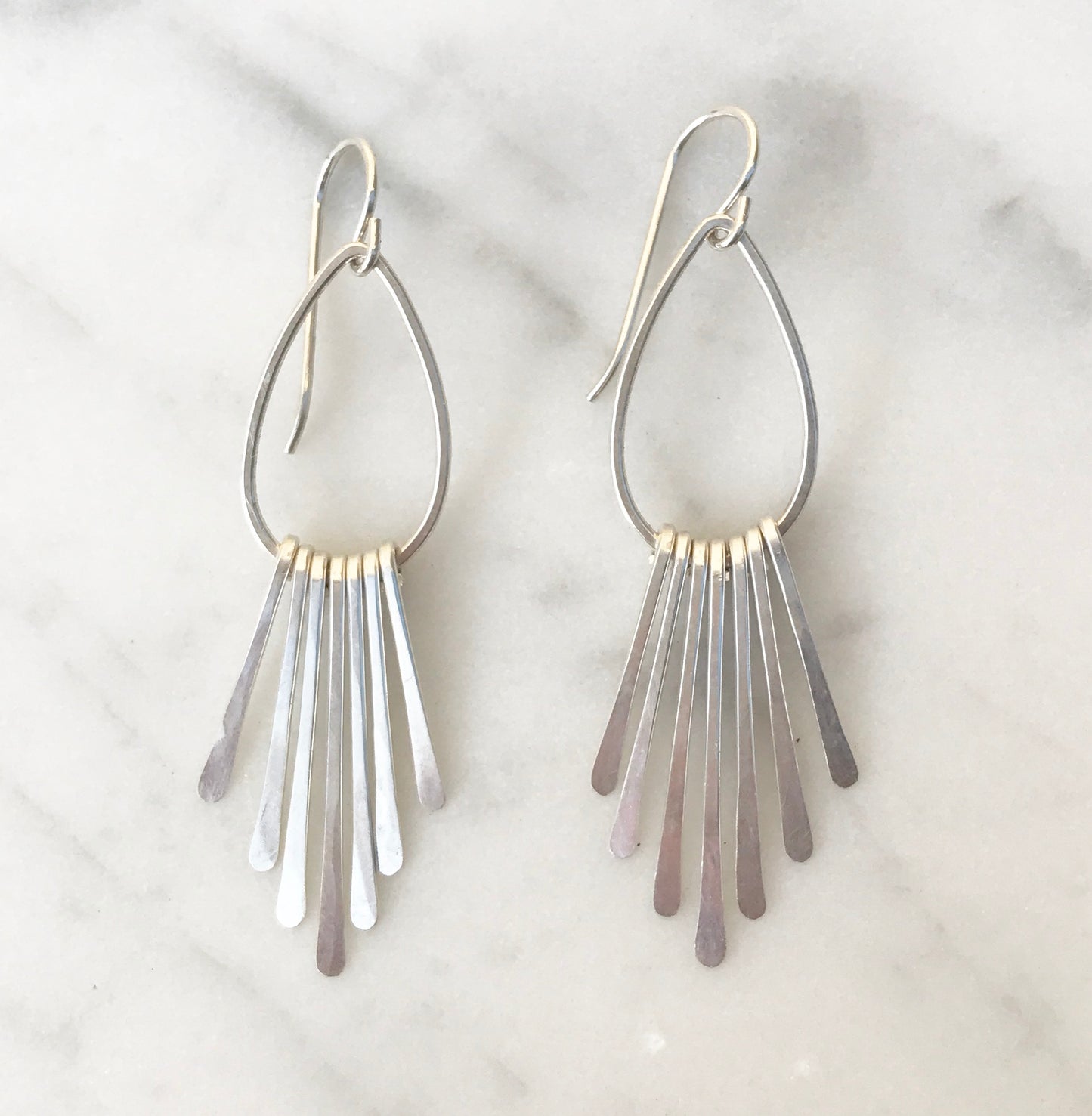 Tear Drop Radiant Ray Earrings