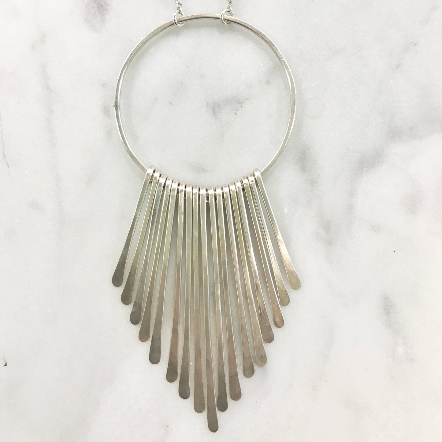 Large radiant fringe necklace