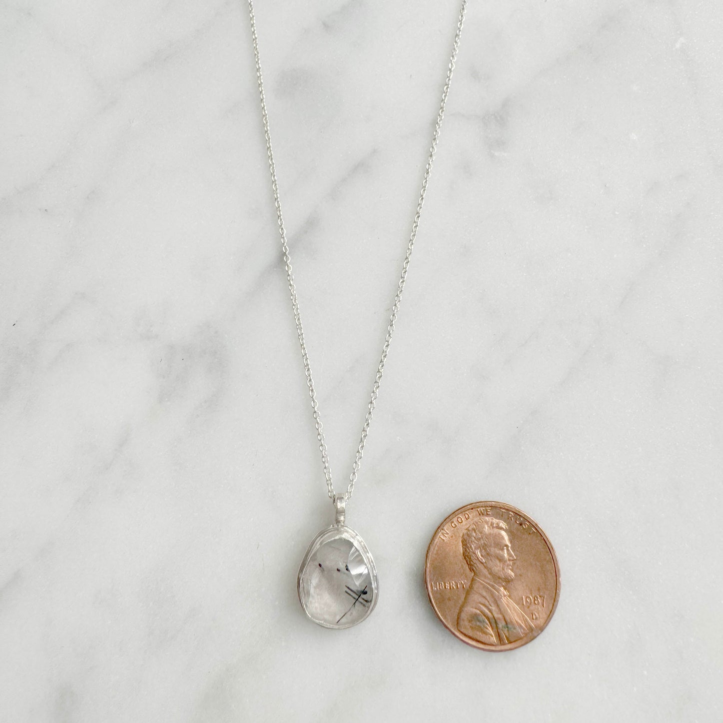 Tourmalated Quartz Necklace with penny