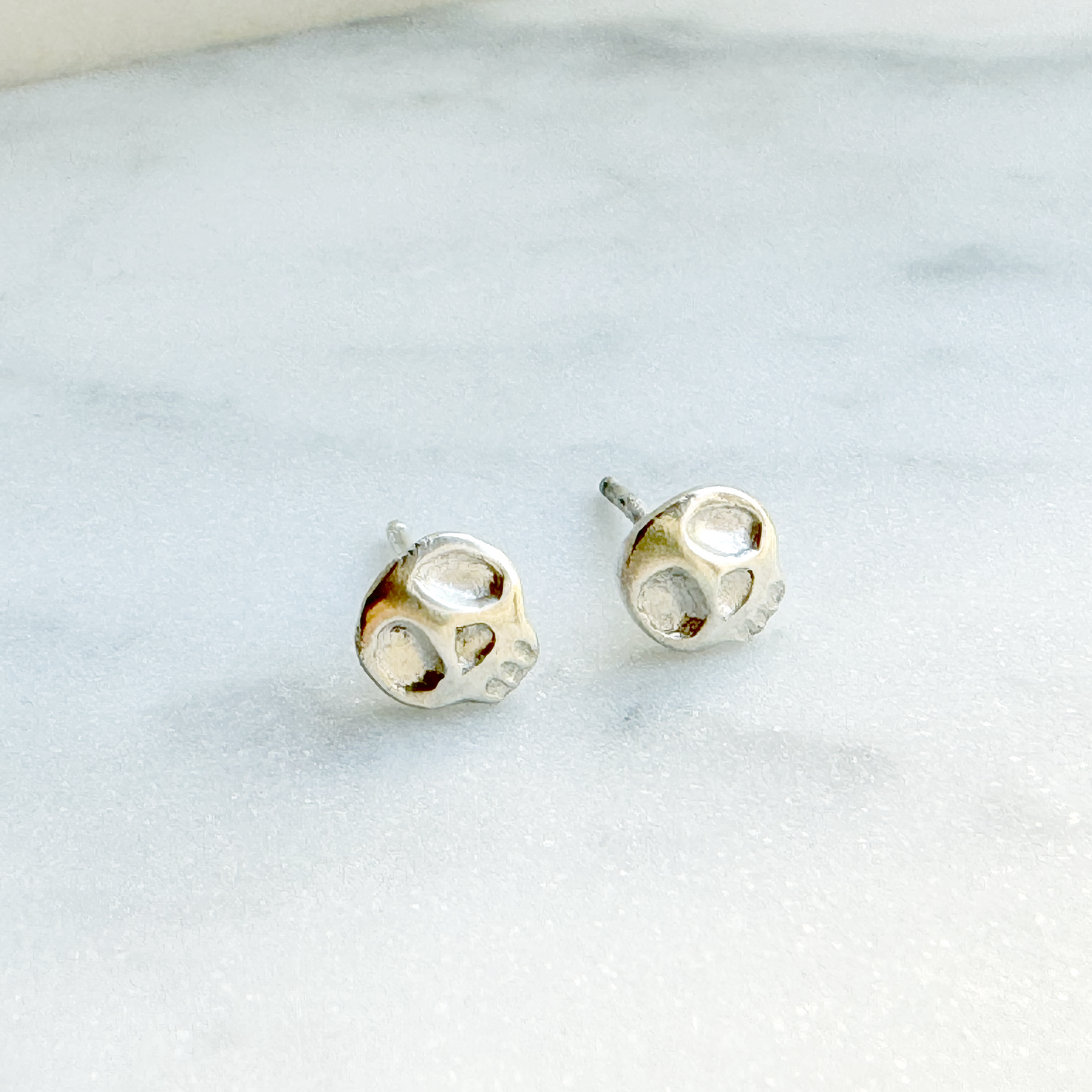 petite skull earrings with posts