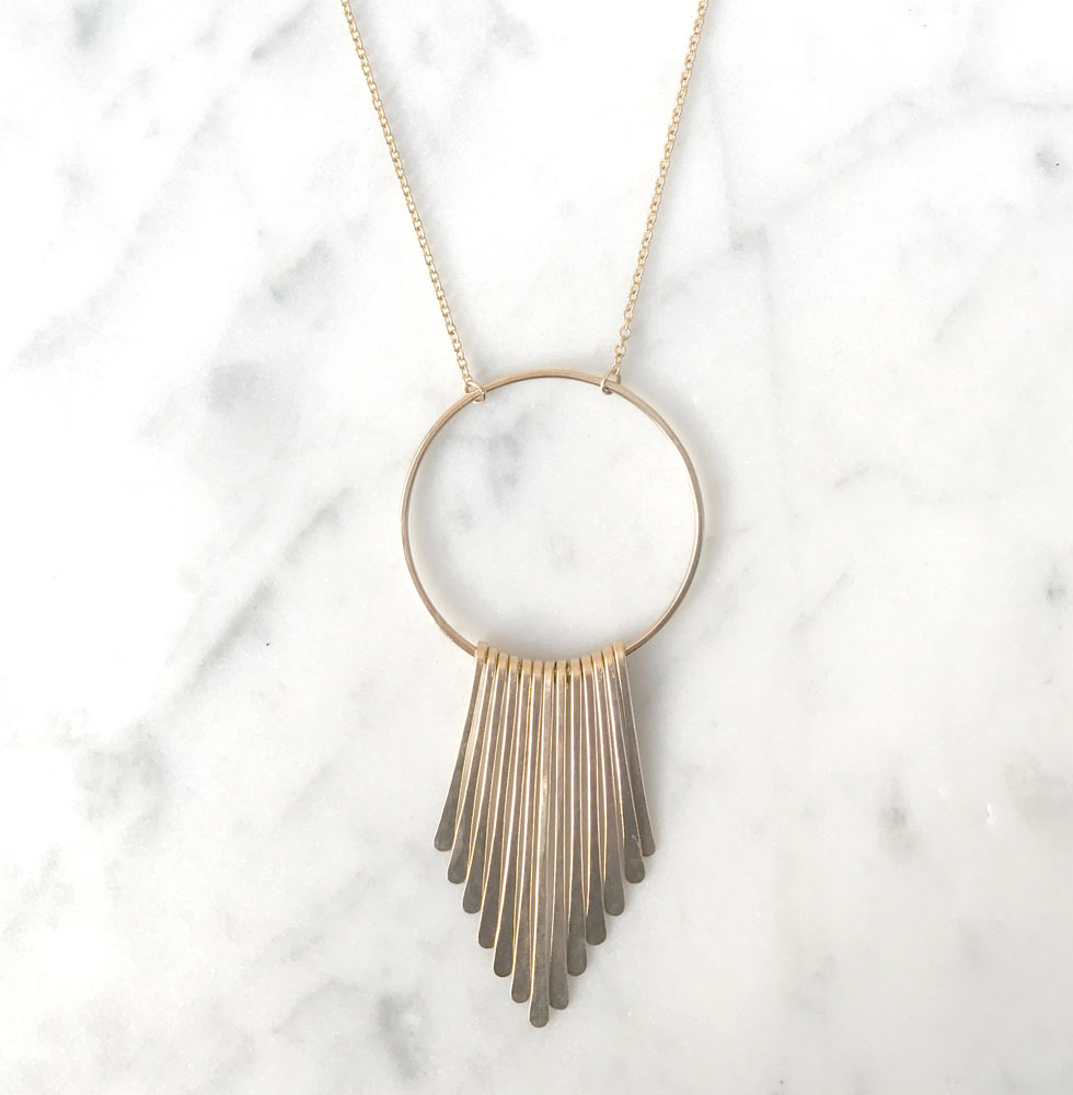 Large radiant fringe necklace