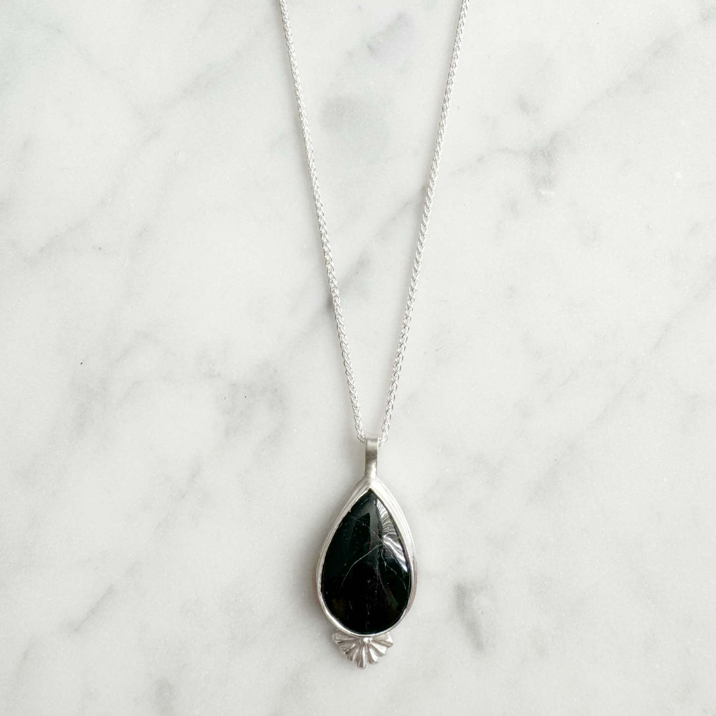 Black Tourmaline Embelishment Necklace