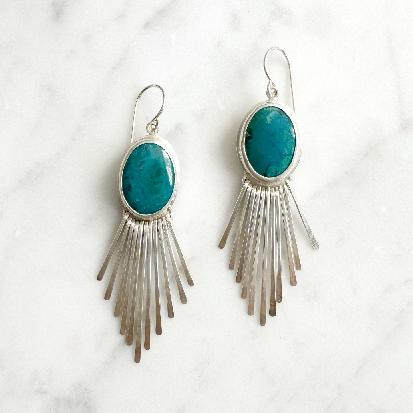 Chrysocolla Fringe Earrings