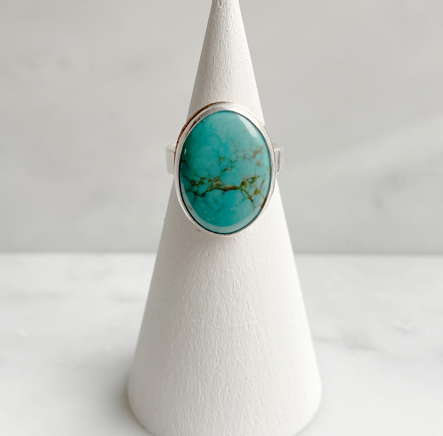 Turquoise Oval Statement Ring Size 7