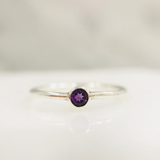 amethyst gemstone stacking ring